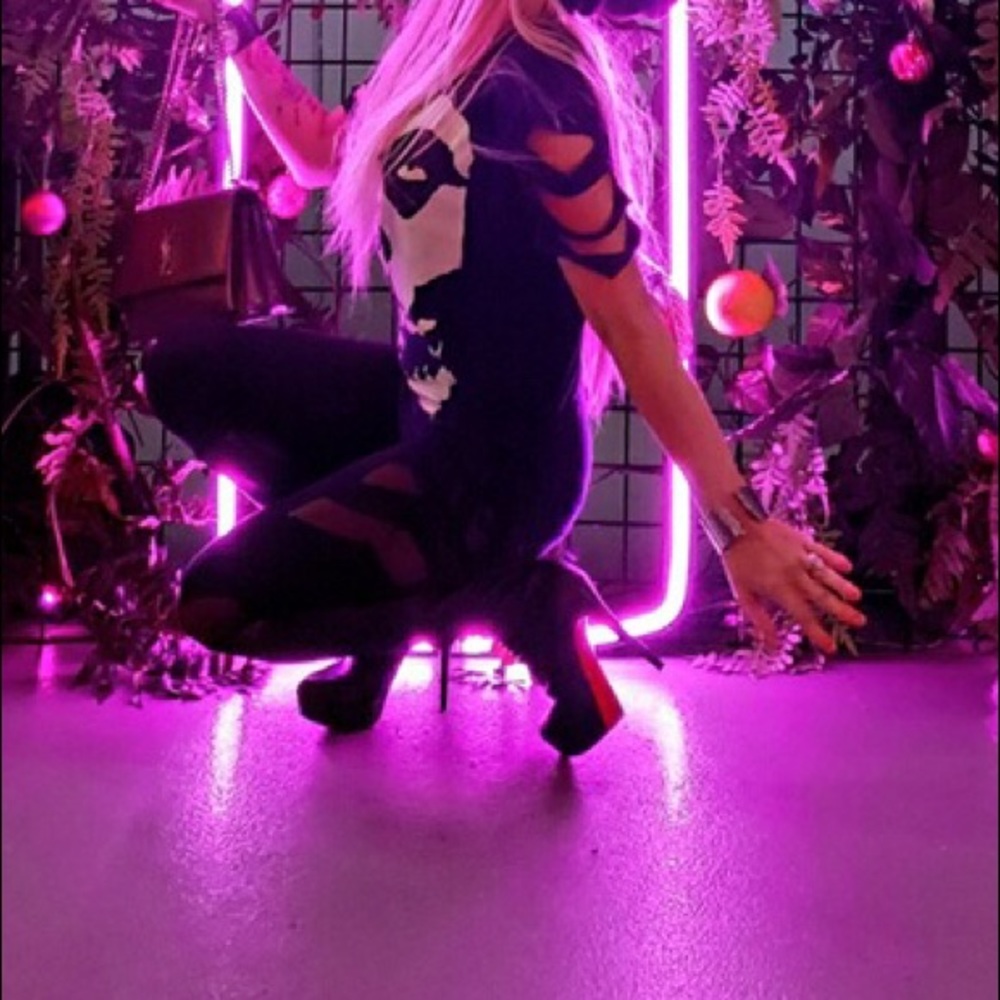 Loubitan knee high leather boots